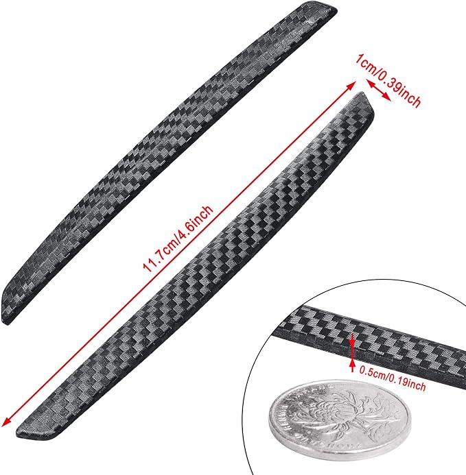 4 Pcs Car Door Anti-Collision Strip Door Edge Guards Anti-Rub Protector Trim Carbon Fiber Texture Car Door Corner Bumper Protector Anti-Scratch Universal for All Cars SUV (I)