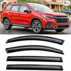 2019-2026 Tape-On Side Window Visor Deflectors for Subaru Ascent Smoke Tinted Rain Guards Premium Onyx Limited 2020 2021 2022 2023 2024 2025
