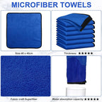 60 Pcs Blue Microfiber Towels: 16"x16" Microfiber Drying Towels Bulk Micro Fiber Car Cleaning Cloth for Cars Drying Washing Polishing Cleaning Household Supplies