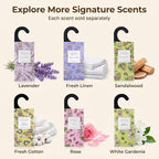 Large 12 Packs Jasmine Hanging Scented Sachets Long-Lasting Closet Deodorizer Air Freshener Fabric Refresher Odor Eliminator for Drawer Home Fragrance Gift Set
