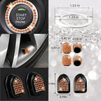 27 PCs Orange Bling Car Accessories Set for Women, Steering Wheel Covers Universal Fit 15 Inch, Bling License Plate Frame, Bling Phone Holder, Bling Car Coasters (Orange Diamond)
