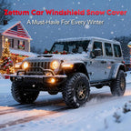 Car Windshield Snow Cover for Jeep Wrangler - 600D Car Windshield Snow Ice Cover Front Window Covers for Jeep Wrangler, Jeeps Gladiator, Ford Bronco, Toyota FJ Cruiser, Benz G Class, and More