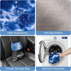 Waterproof Sweating Car Seat Cover for Post Gym Workout, Running, Swimming, Beach and Hiking, Universal Fit Non-Slip Bucket Seat Protector for Cars SUV Trucks, Machine Washable (Tie-Dye Blue)
