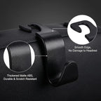 Car Headrest Hooks – 4-Pack Black, 13 lbs Capacity | Hang purses, coats, umbrellas & grocery bags. Universal fit for most headrests. ABS design keeps car tidy & clutter‑free.
