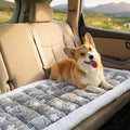 Dog Bed for Car Back Seat Soft Plush Backseat Pet Bed Mat Non-Slip Travel Pet Mat, Fuzzy Plaid Dog Seat Cover, Fit for Backseat Extenders and Trucks SUVs (Star, 54" x 24.8")