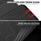 Trunk Mat with Backrest Mat for GMC Acadia 2017-2023, All Weather TPE Custom Fit Cargo Mat Trunk Liner with Backrest Mat, Black