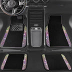 Bling Diamond Leather Steering Wheel Cover 14.5in-15in Floor Mats Shining Rhinestone Carpet Sparkly Glitter Crystal Anti-Slip Pad Fit Automotive SUV Pickup Truck Girl Women, 5pcs Multicolor