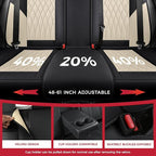 Black Beige Car Seat Covers Full Set - Faux Nappa Leather Seat Covers for Cars, Luxury Breathable Waterproof Front Seats with Lumbar Support and Back Seat Cover, Fit for Sedans SUVs Pick-ups