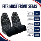 Car Seat Towel Cover 2 Pack for Front Seats, Sweat Absorbent Car Seat Protector with Non-Slip Backing, Waterproof Towel Car Seat Covers for Runners, Gym, Swimming, Beach, Pets, Iron Dumbbell