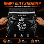 2Pack 50PCS Car Trash Bags, 2.5 Gal Leakproof & Smell Proof. Heavy-Duty Garbage Bags for car, SUV, Truck, RV. Stick-on or Headrest Mount. Alternative to Car Trash Can. Black