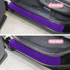 4PCS Car Door Sill Protector 3D Carbon Fiber for Truck SUV Purple