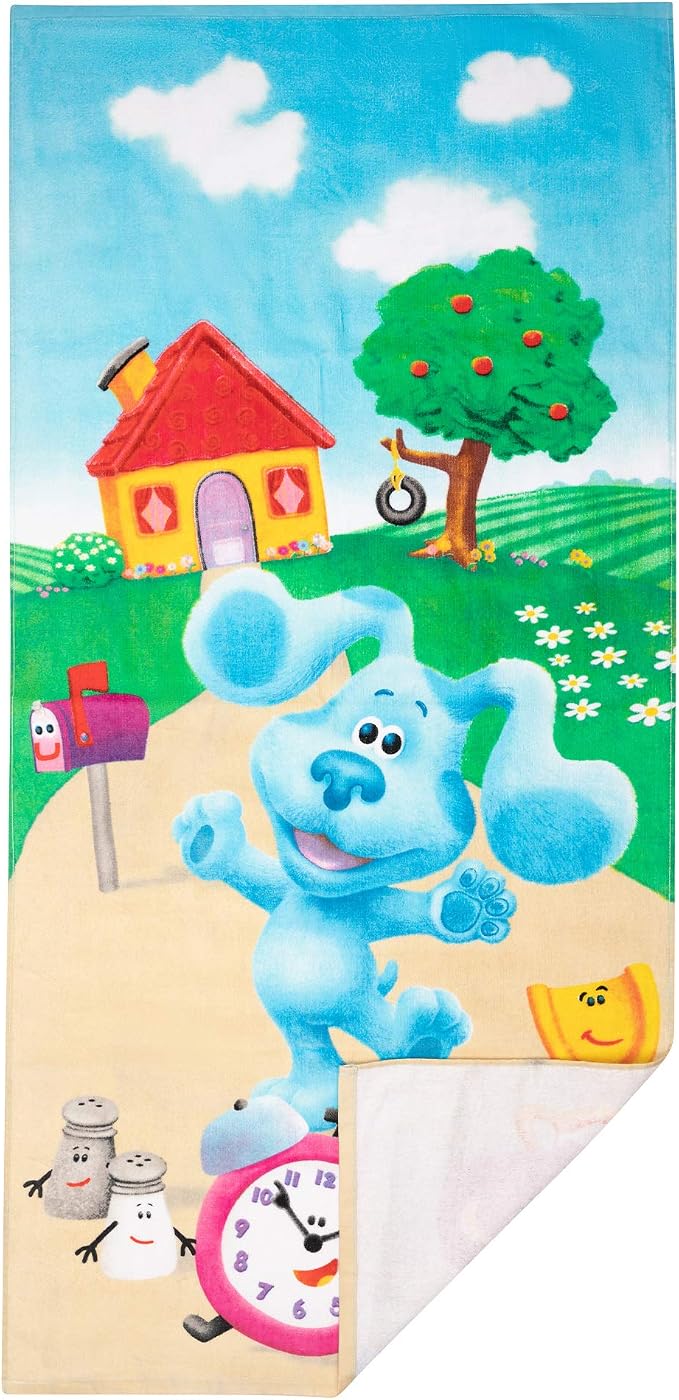Kids Super Soft Cotton Bath/Pool/Beach Towel, 58 In x 28 in, Blues Clues