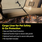 Premium SUV Cargo Liner for Dogs, Waterproof Pet Cargo Cover with Bumper Flap Protector, Durable Non-Slip, Universal Fit for SUVs, Sedans & Vans (74"" L x 41"" W) Brown