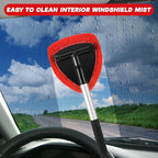 8 Pcs Car Windshield Cleaner Tool Kit with Extendable Handle, Microfiber Towel Pads, Brush, Empty Spray Bottle for Auto Glass Wiper Suvs Rvs & Home Windows(Red)