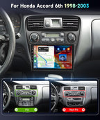 5Ghz WiFi Radio for Honda Accord 6th 1998-2003,Build-in DSP EQ Android 15 Car Stereo with Wireless Carplay Android Auto,5.0 Bluetooth,9inch HD IPS Touch Screen,GPS,FM/RDS AHD Backup Camera
