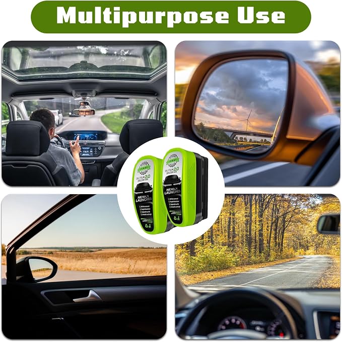 2pcs Automotive Oil film Cleaning Brush Set, 2.0 Upgraded Version Car Cleaning Brush for Car Window, Clear Cars Windshield Cleaner Tool, Universal Glass Wipe Board