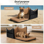Dog Car Seats for Small Medium Dogs Under 35lbs, Waterproof PU Leather Dog Booster Seat with Detachable Cover, Thickened Memory Foam Pet Car Seat with Safety Belt and Storage Pockets