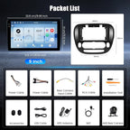 4+128G Android 15 Car Stereo for Kia Soul 2014-2017 (Manual A/C), 9” Touchscreen Radio with CarPlay, Android Auto, Bluetooth, GPS Navigation, WiFi, DSP, FM, RDS + AHD Backup Camera