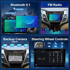 4+64G Android 13 Car Radio for Hyundai Elantra 2014 2015 2016 Stereo Replacement with Wireless Carplay Android Auto, 9'' Touch Screen Built-in Bluetooth GPS Navigation WiFi Backup Camera Mic