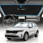 for Kia Sorento Windshield Sun Shade Cover - Custom Fit for Sorento Accessories 2021-2025 2026 Foldable Sunshade UV Protection & Heat Shield Sun Visor Accessories