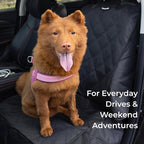 Waterproof Front Seat Dog Cover for Car SUV Truck, with Side Flaps, Black | Odorless Material, for Bucket Seat/Captain Chair, Full Protection