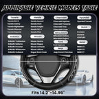 Ventilated Heart-Shaped Steering Wheel Cover with Anti-Slip Leather Grip. Compatible with Ford, Toyota, Honda, Nissan, and Chevrolet Vehicles for 14.5-15.2 inch Round Steering Wheels.