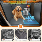 PU Leather Backseat Extender for Dogs, Hard Bottom Dog Car Seat Cover for Back Seat, Holds 400 LBS, Waterproof Dog Car Hammock Anti-Scratch Pet Rear Seat Protector Travel Bed for Car and SUV