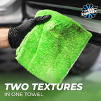 Creature Edgeless Auto Detailing Towels (10-Pack) Professional 70/30 Blend, Dual-Pile Plush Microfiber, Buffing & Polishing, 420gsm, 16in x 16in, Lime Green