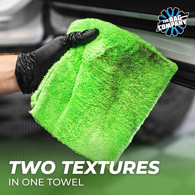 Creature Edgeless Auto Detailing Towels (10-Pack) Professional 70/30 Blend, Dual-Pile Plush Microfiber, Buffing & Polishing, 420gsm, 16in x 16in, Lime Green
