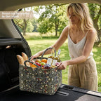Floral Fabric Storage Basket Car Interior Storage Basket Underwear Sundries Laundry Baskets Supplies Home Organizer Bag (style 5)