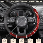 Red Spider Web Cobweb Car Steering Wheel Cover, Non-Slip Absorbing Sweat Car Wheel Cover Accessories for Men Women,Universal 15" Fit Auto SUV Vans Trucks