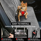 Dog Car Seat Cover for Back Seat, Back Seat Pet Cover for Dogs Waterproof, Scratchproof Dog Backseat Cover, Non-Slip Bench Car Seat Protector, Universal Fit Most Cars, SUVs, Trucks, Grey