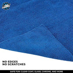 Edgeless 365 Microfiber Towels (10-Pack) Premium 70/30 Blend, Professional Polishing, Wax Removal, Auto Detailing, 365gsm, 16in x 16n, Royal Blue