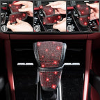 12 Pcs Bling Car Accessories Set for Women Car Floor Mats Full Set Steering Wheel Cover Seat Belt Covers Coasters Universal Fit Car SUV Truck Van Red