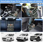 Car Trash Can Bin for Back Seat Leak Proof, Cute Car Trash Bag Hanging, Vehicle Trash Can for SUV Truck Van, Automotive Garbage Cans Front Seat Cow Print, 2 Gallons