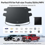 Upgrade Windshield Cover for Ice & Snow [Fast Install & Removal] 600D Oxford Fabric Against Magnetic Fit Snow, Ice, Frost, Winter Accessories - Fit for Pickup/Large SUV/MPV - (70' x54'')