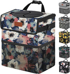 Car Trash Can for Car Cute, Trash Bag Bin Hanging Waterproof Automotive Garbage Cans Leak Proof Vehicle Trash Can Painting Floral