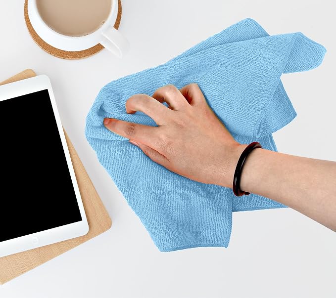 Microfiber Cleaning Cloths (Value Pack of 48) - Size 16 x 16 Inches, Highly Absorbent Cleaning Rags, Lint Free, Reusable and Washable, Microfiber Towels for Cars