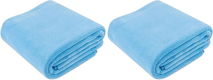 Super Absorbent Microfiber Car Drying Towel, Scratch-Free, Streak-Free, Lint-Free, 36" L x 25" W, Blue (Pack of 2)