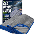 2-Pack Twist Pile Microfiber Towels for Cars XL Gray 29 x 33 in | Auto Detailing, Paint Safe, Ultra Absorbent, Lint-Free, Cars, SUVs & Trucks