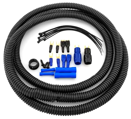 4 Gauge 100% Copper OFC Complete Amplifier Wiring Kit | True Spec 4 AWG (American Wire Guage) for Automotive Car Audio Subwoofer Amp Install (incl Power Ground Cable RCA Speaker Remote Wires)