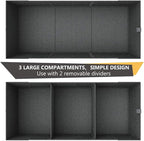 Trunk Organizer for SUV, Car Organizer, Collapsible Trunk Organizer for Car, Non-Slip Bottom, Storage Organizer for Sedans, Van, Jeep, Grocery, Large 3 Compartments, Black 32"×13"×10.6"