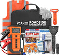 Jump Starter with Air Compressor, Roadside Emergency Car Kit with 12V Portable Battery Jump Starter & Tire Inflator for Cars, Trucks, SUVs-Car Emergency Kit for Women, Men, Teen