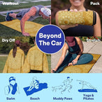 2 Pack Car Seat Towel Covers, Sweat-Proof Microfiber Seat Protectors for Gym, Running, Beach & Workout, Breathable Quick-Dry, Machine Washable, Gold Mandala Print, Universal Fit