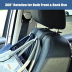 Car Seat Back Hook Universal Auto Storage Hanger Suede with Metal Car Seat Organizer for Handbag Purse Coat Umbrellas Grocery Bags 2 Pack Black