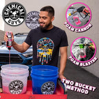 Mr. Pink Car Wash Soap & Chenille Wash Mitt Kit - 16 oz High Foaming Auto Shampoo with Plush Microfiber Mitt - Safe for Cars, Trucks, Motorcycles, and RVs - Scratch-Free Cleaning Combo