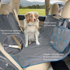 Heather Hammock - Full Seat Dog Hammock for Secure Pet Travel - Waterproof & Stain Resistant Cover - Backseat Divider - Dog Car Seat Protector - Heather Gray