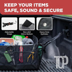 XL Heavy-Duty Trunk Organizer – Reinforced SUV & Truck Cargo Storage with 6 Adjustable Compartments, Non-Slip Base & Securing Straps (Foldable Design, Grey)