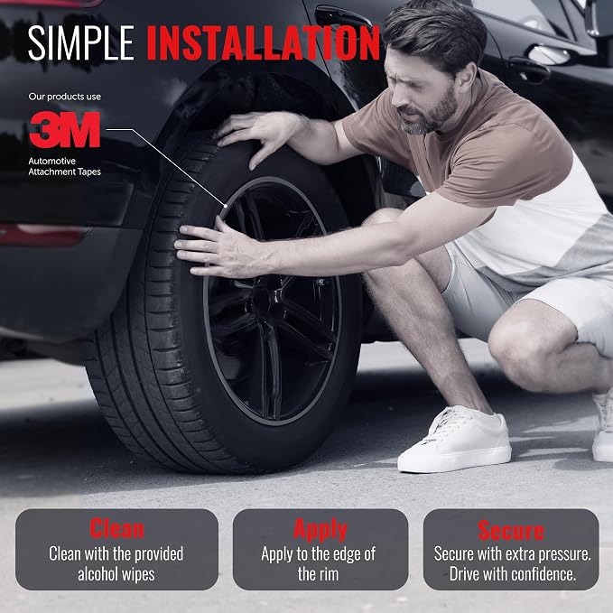 PROTECTiQ Universal Wheel Protection - Trim Easy to Apply with Automotive 3M Tape. 6 Colors - Fits Up to 24" Rims - Including Tesla - Light Gray