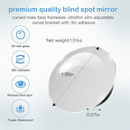 2pcs Blind Spot Mirror, 360 Degree Adjustabe HD Glass, 2" Round HD Glass Convex Rear View Mirror, for any Car, Van, Suv and Trucks.